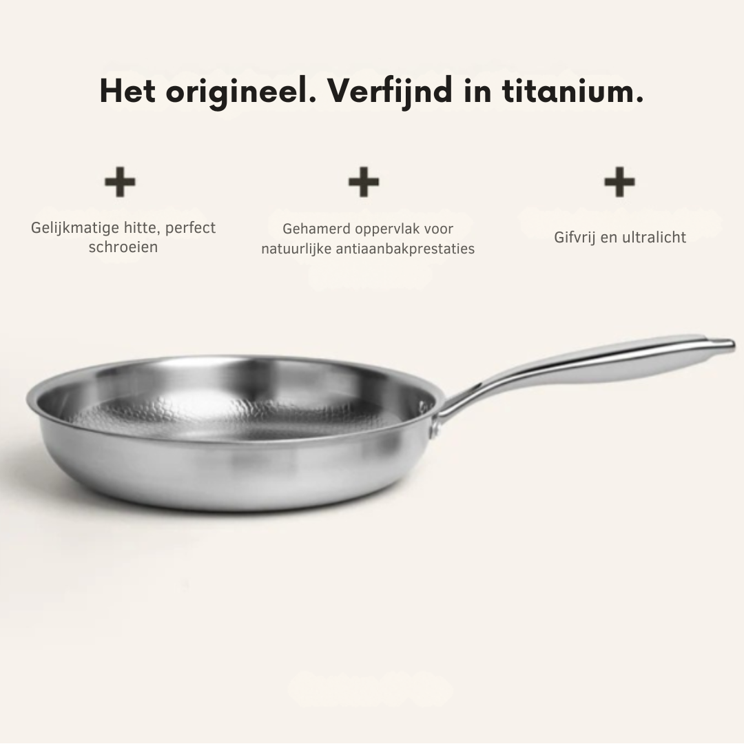 Titanium Elegance | Non-Toxic PFAS-Free Induction Cooking Pan with Hammered Finish 3
