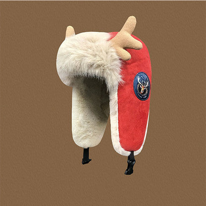 Warm Deer Antler Ski Beanie Hat