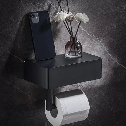 Modern Bathroom Toilet Paper Holder with Storage Shelf