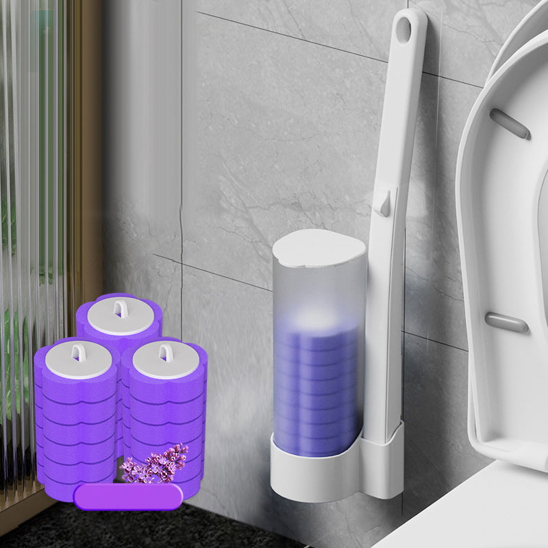 Sanitary Toilet Brush with Germ Free Bristle Head Set