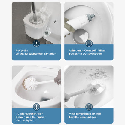 Sanitary Toilet Brush with Germ Free Bristle Head Set