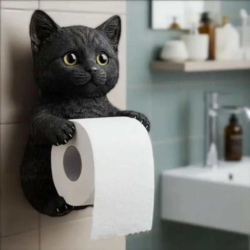 Funny Cat Wall Mount Toilet Paper Holder