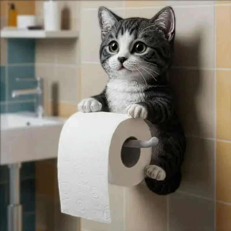 Funny Cat Wall Mount Toilet Paper Holder