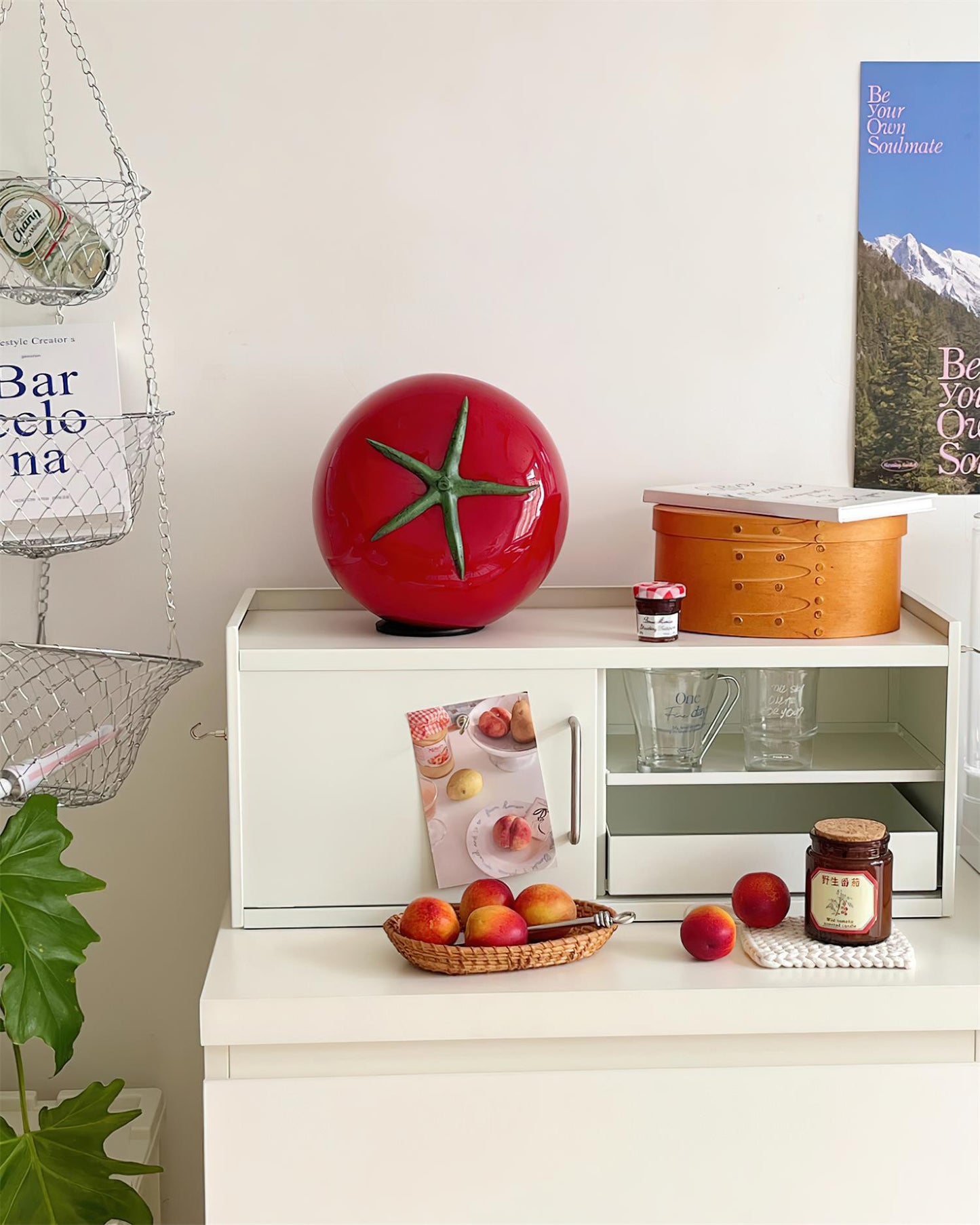 Bright Red Glass Desk Lamp