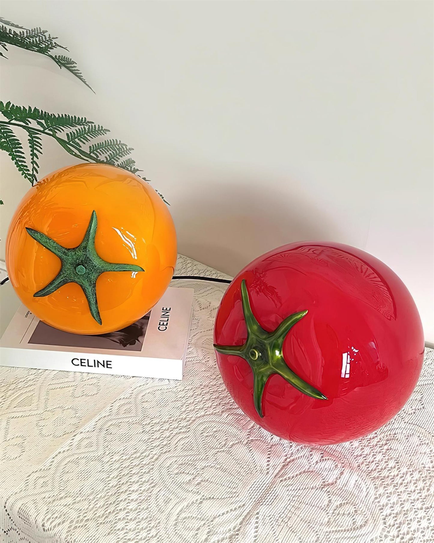 Bright Red Glass Desk Lamp