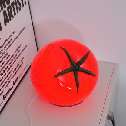 Vibrant Red Glass Table Lamp