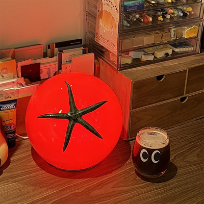 Vibrant Red Glass Table Lamp