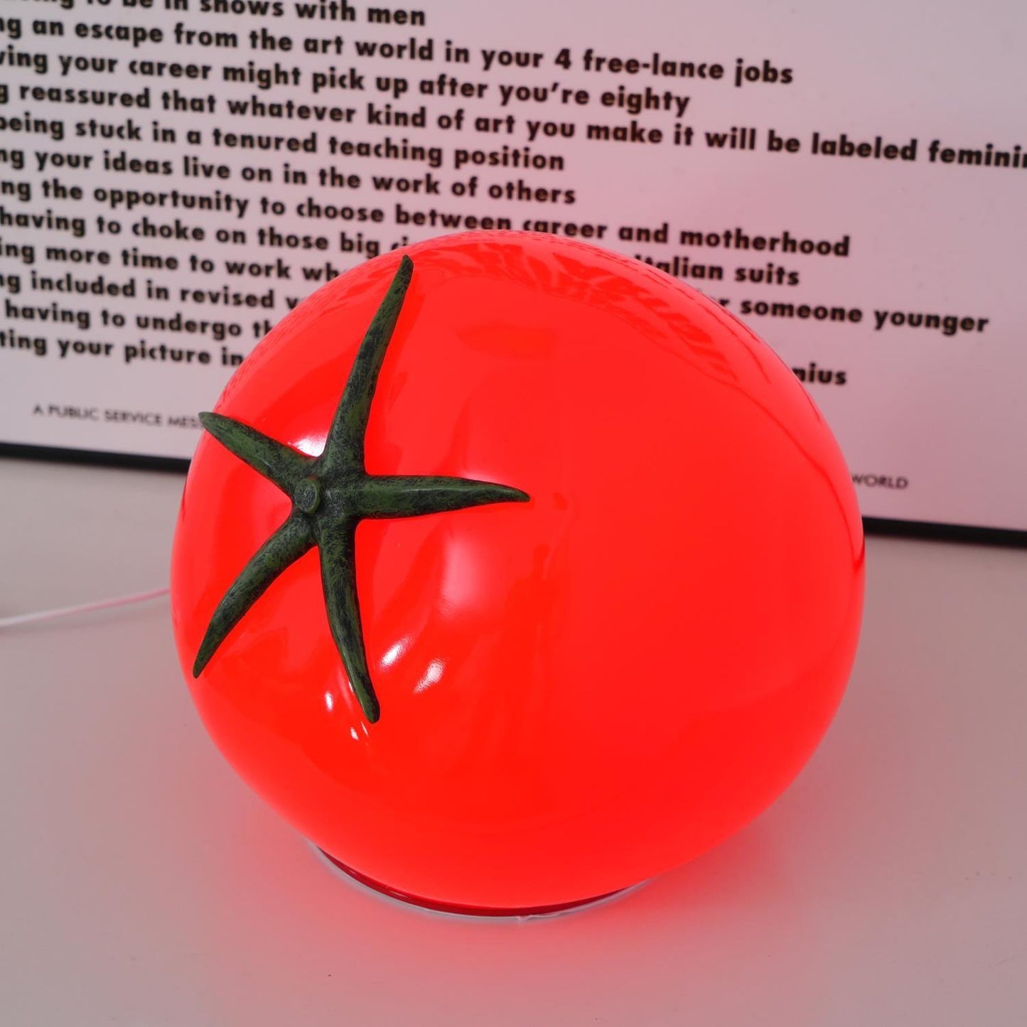 Vibrant Red Glass Table Lamp