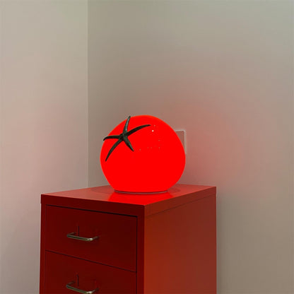 Vibrant Red Glass Table Lamp