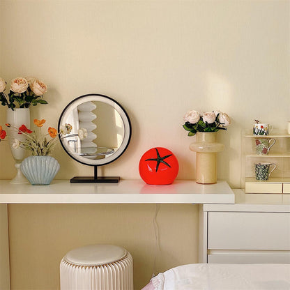 Vibrant Red Glass Table Lamp