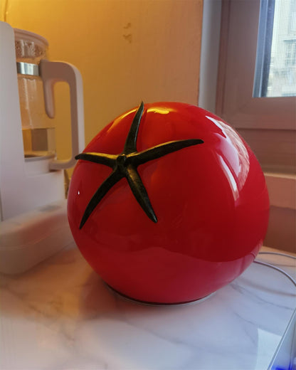 Vibrant Red Glass Table Lamp