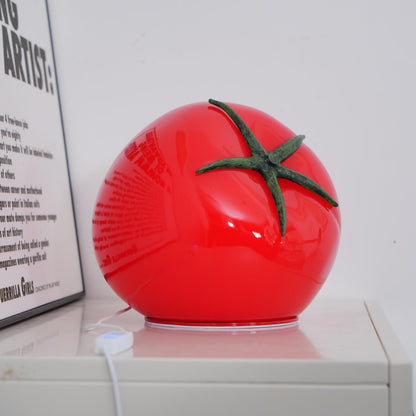 Vibrant Red Glass Table Lamp