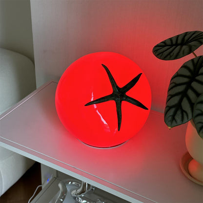 Vibrant Red Glass Table Lamp
