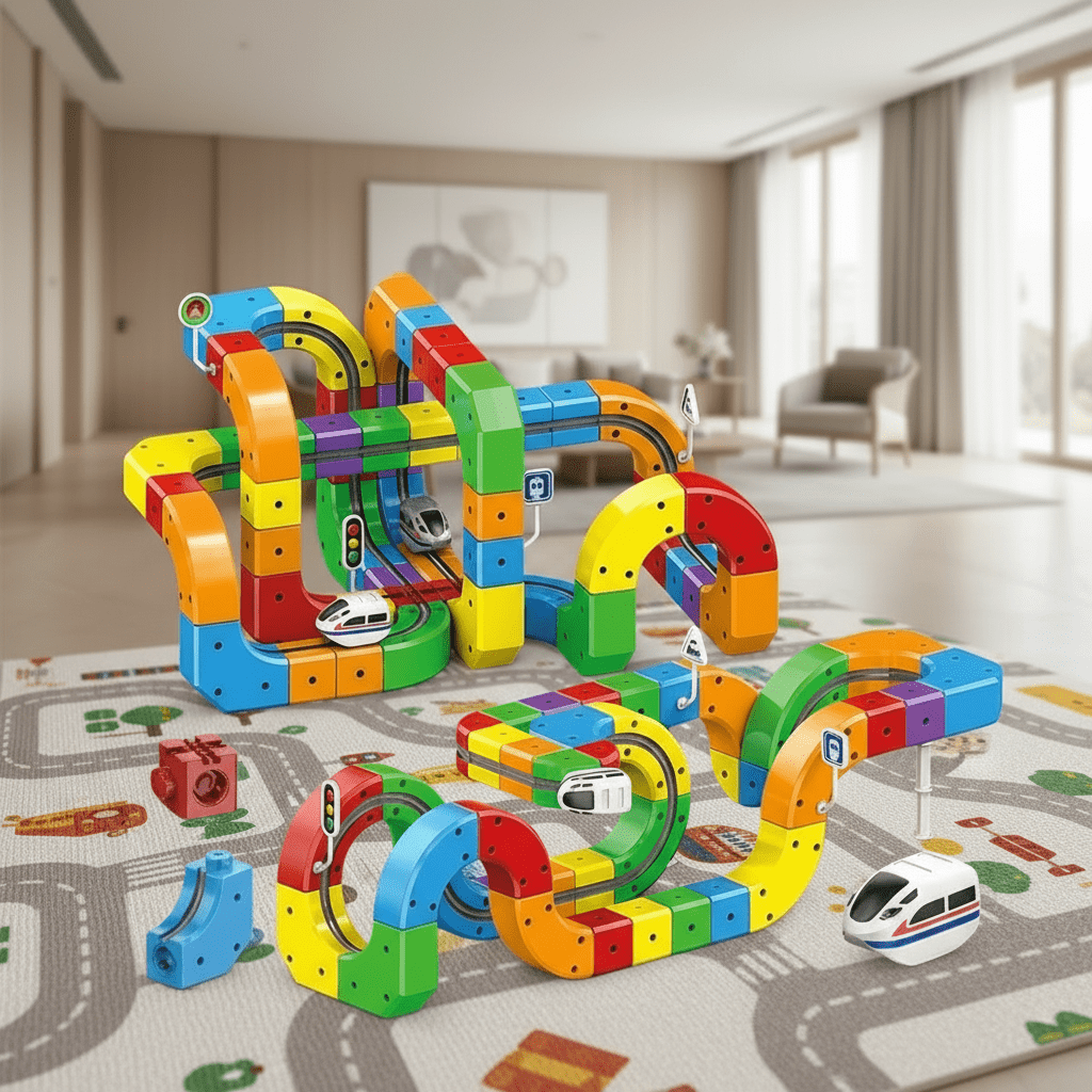 Fun 3D Train Track Building Set for Kids - Fesara