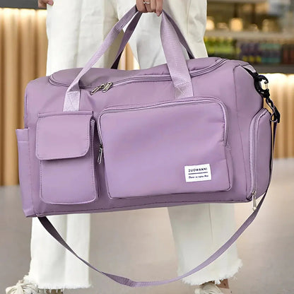 Large Waterproof Sports Duffel Bag with Shoe Pocket