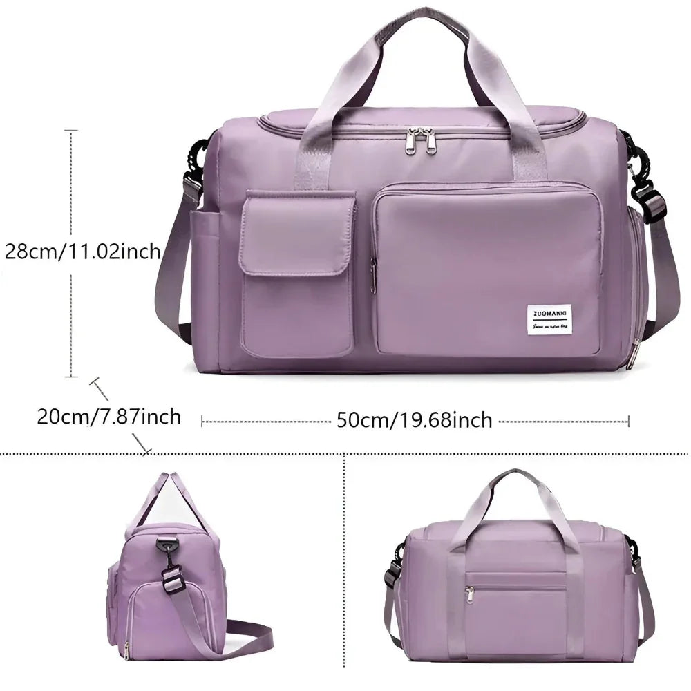 Large Waterproof Sports Duffel Bag with Shoe Pocket