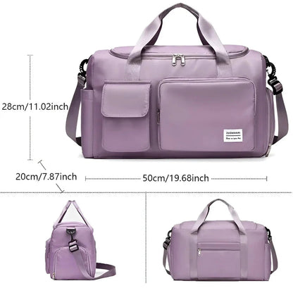 Large Waterproof Sports Duffel Bag with Shoe Pocket