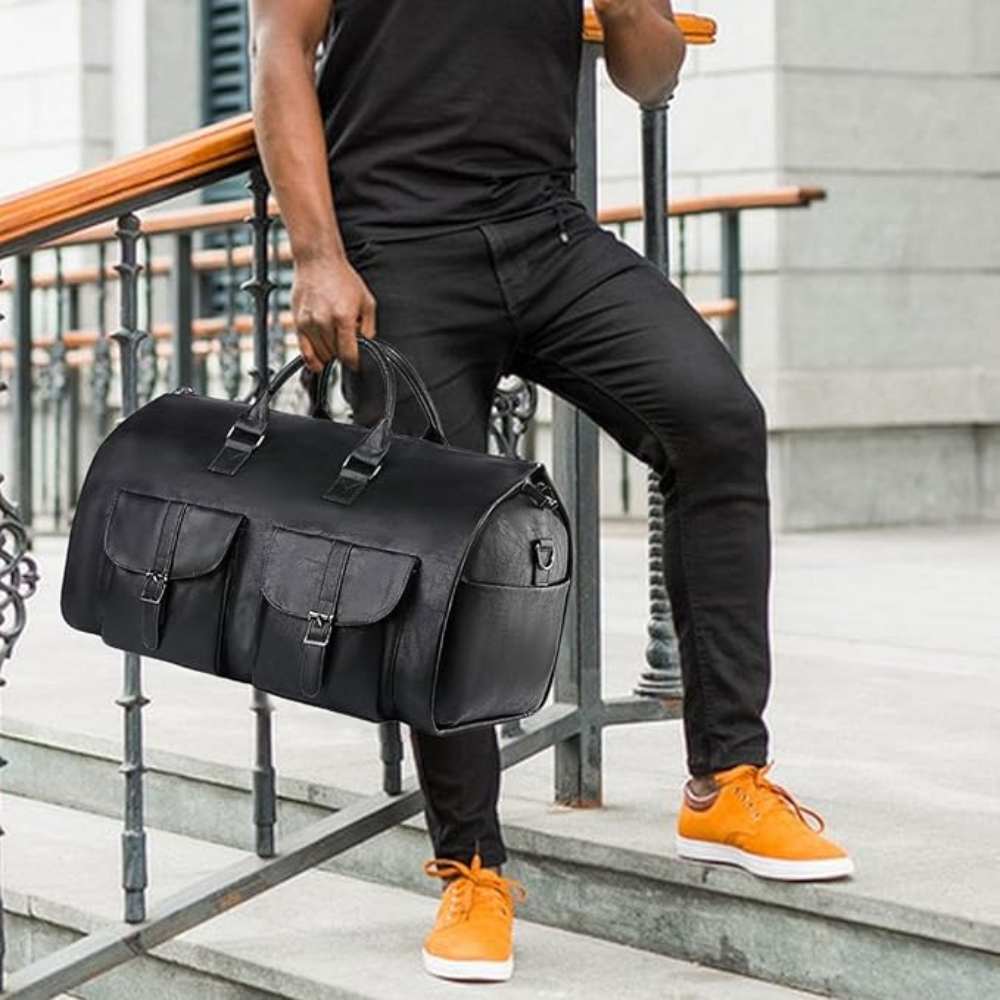 Premium Leather Duffel Bag Carry On Travel Bag
