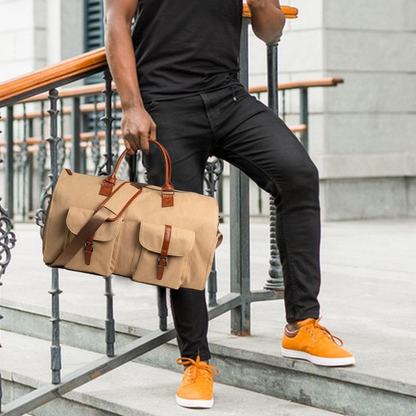 Premium Leather Duffel Bag Carry On Travel Bag