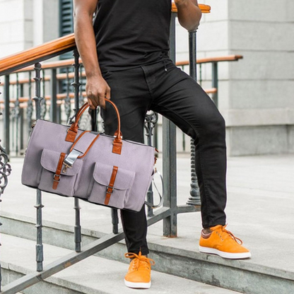 Premium Leather Duffel Bag Carry On Travel Bag