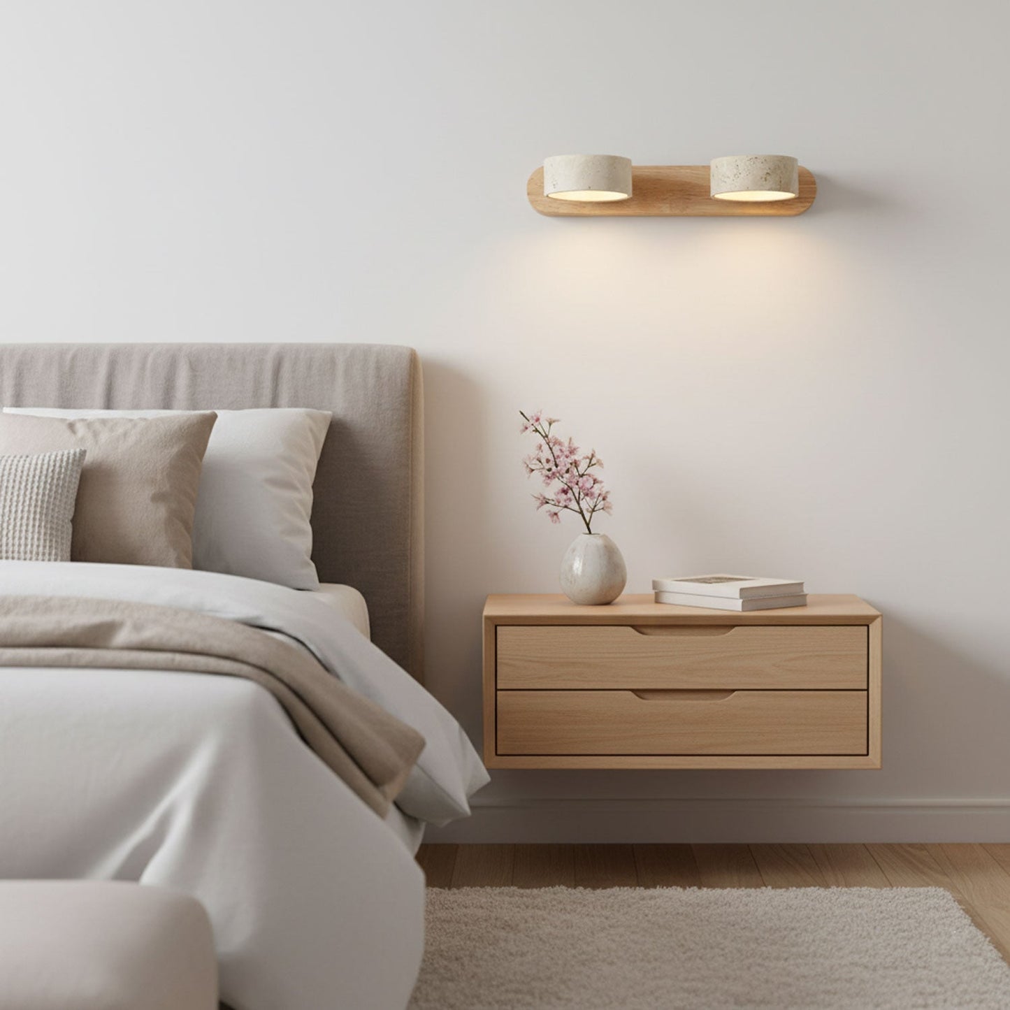 Contemporary Stone Round LED Wall Light Fixture