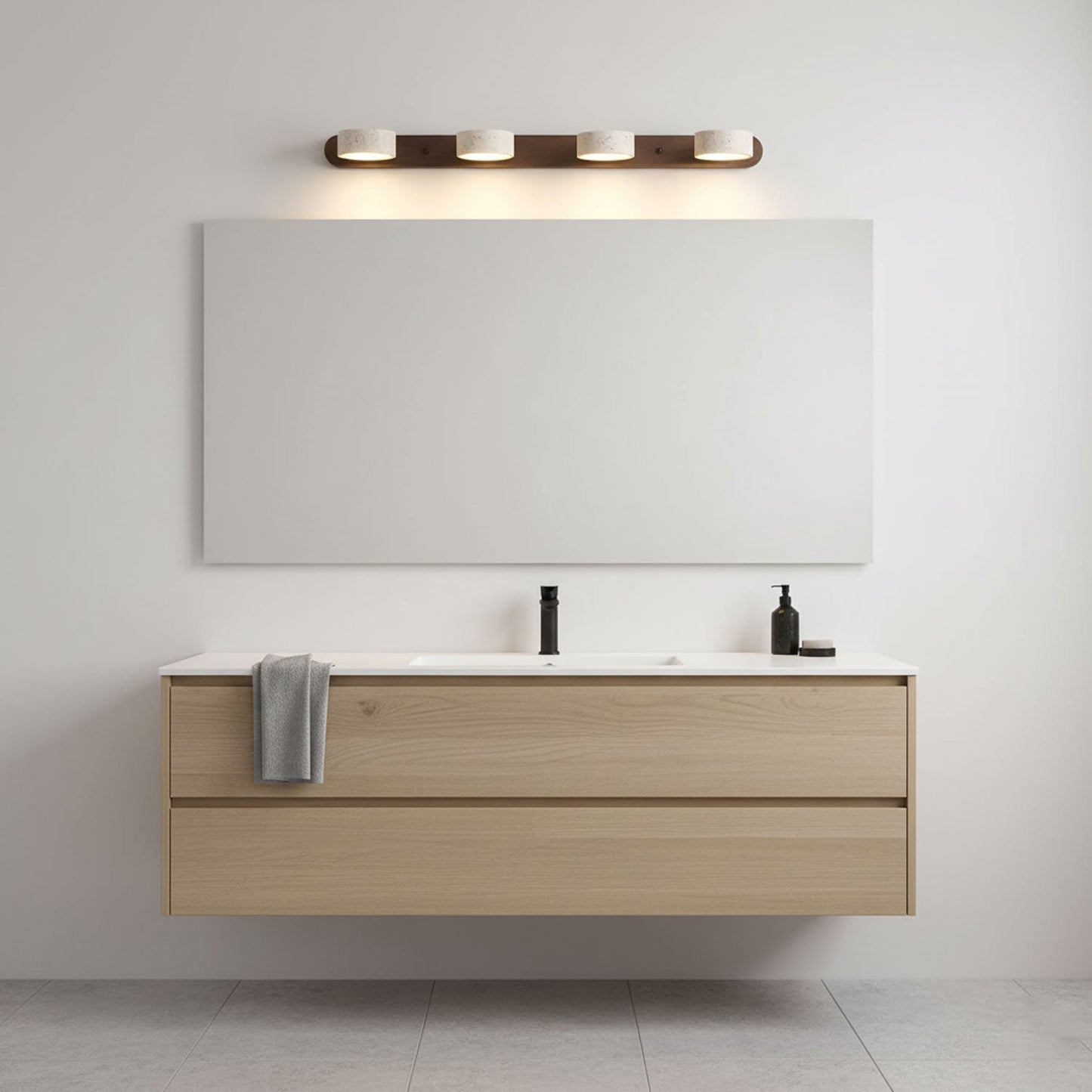 Contemporary Stone Round LED Wall Light Fixture