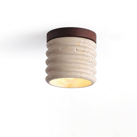 Natural Stone Ceiling Light with Earthy Finish - Fesara