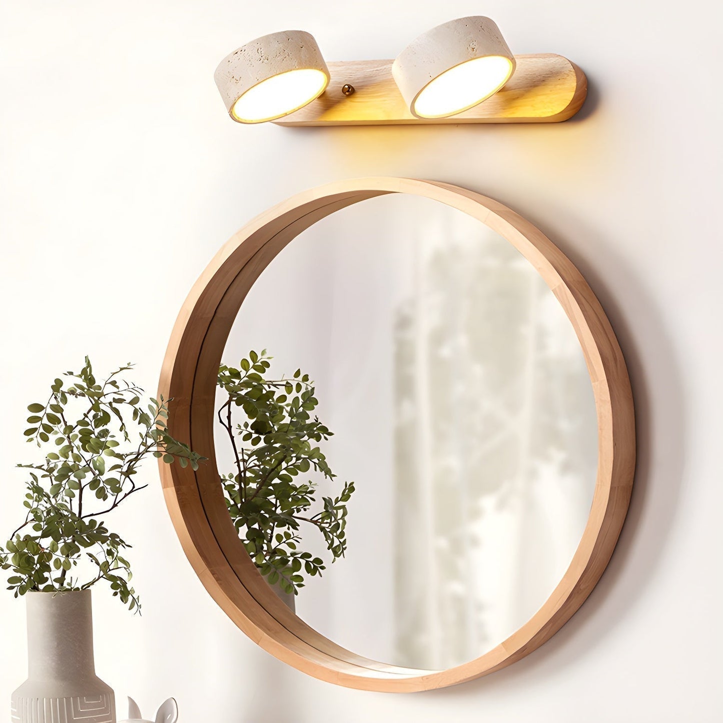 Contemporary Stone Round LED Wall Light Fixture
