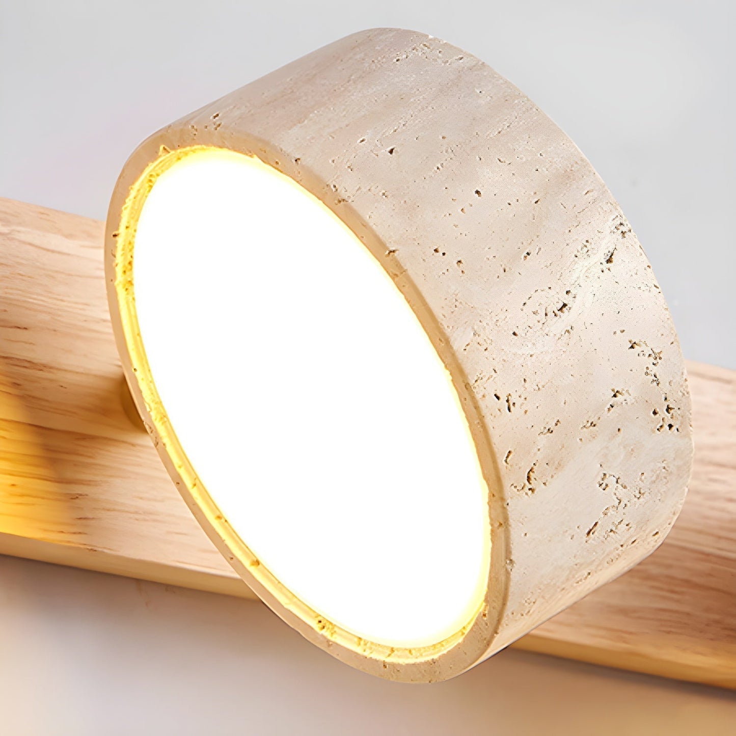 Contemporary Stone Round LED Wall Light Fixture
