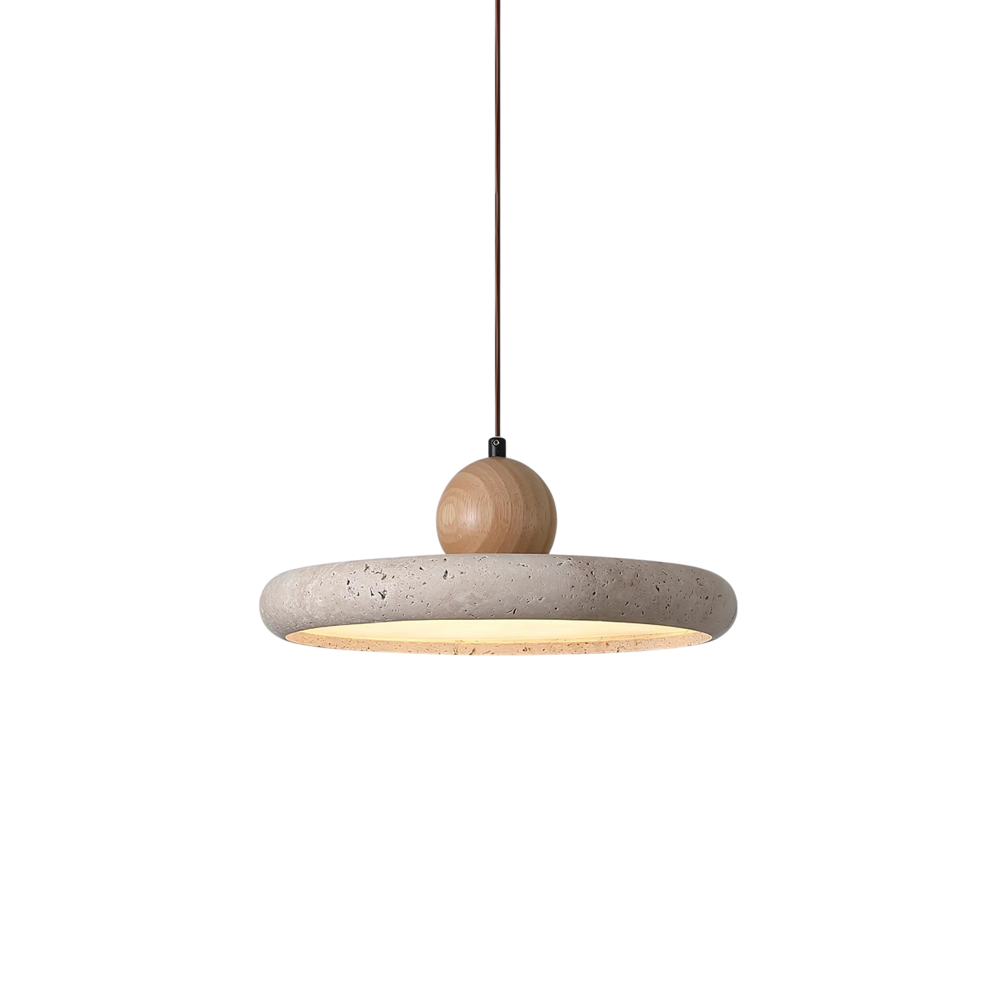 Natural Wood Stone Pendant Light Fixture - Fesara