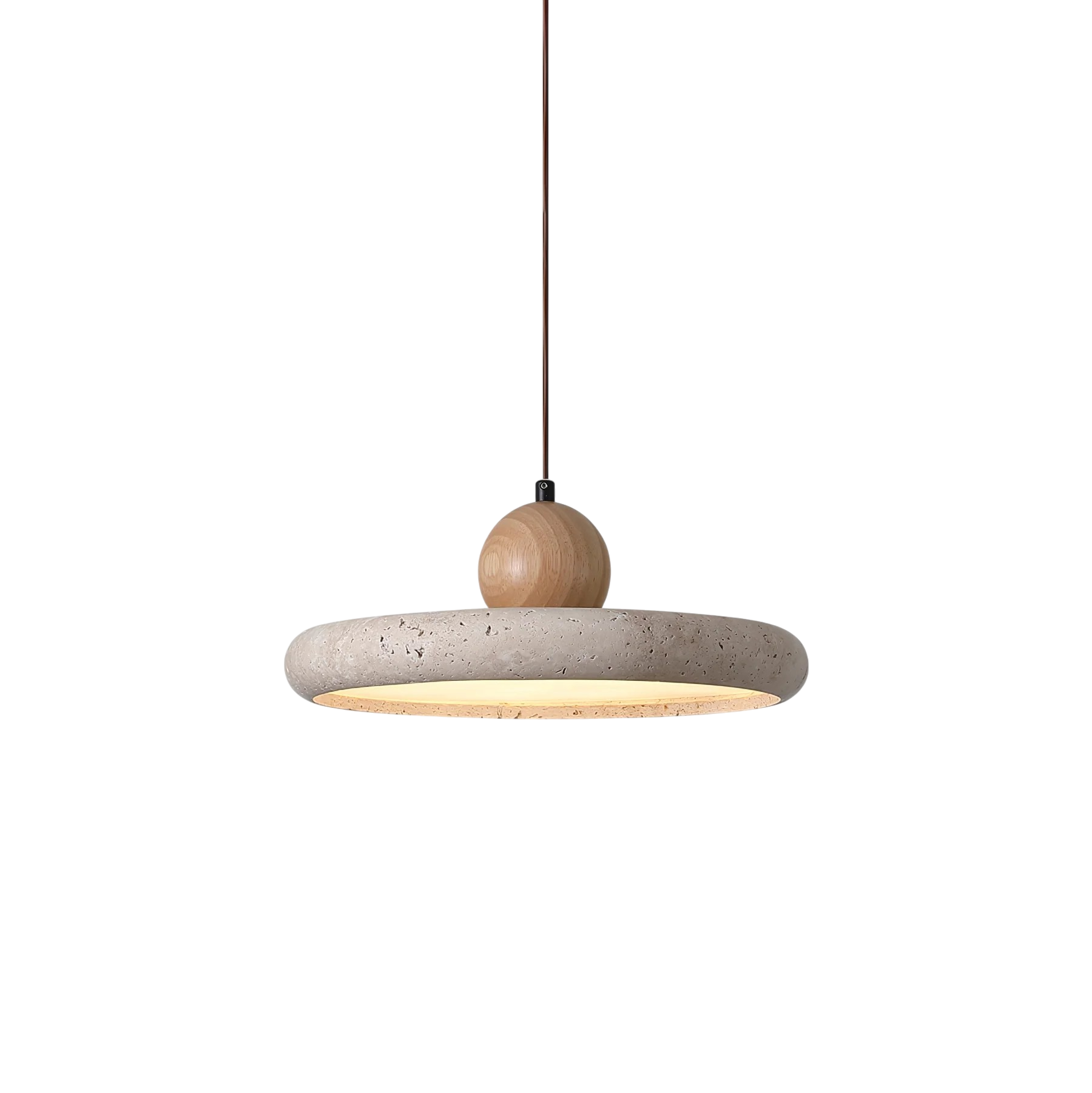 Natural Wood Stone Pendant Light Fixture - Fesara