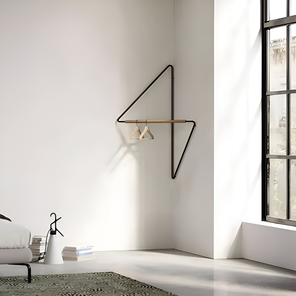 Space Saving Metal Coat Rack with Storage