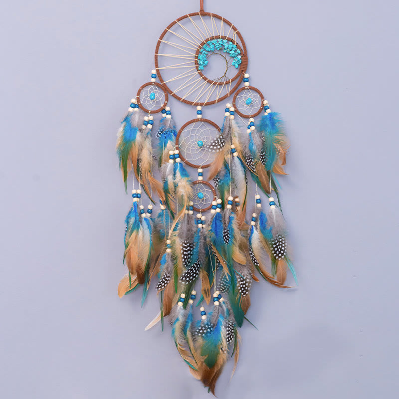 Turquoise Essence | Elegant Natural Crystal Dream Catcher Décor 2