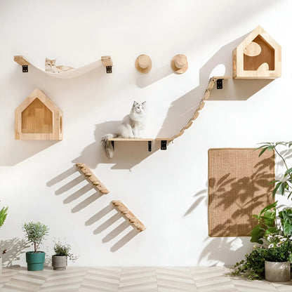 Cat Climbing Wall Shelf with Scratch Post