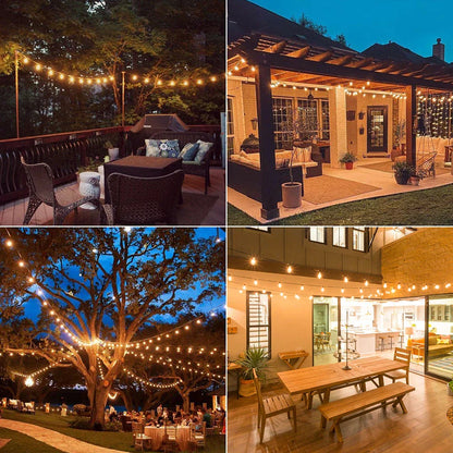 Waterproof Outdoor String Lights with Soft Warm Glow