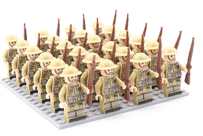 Historic WWII Brick Building Toy Figures Set