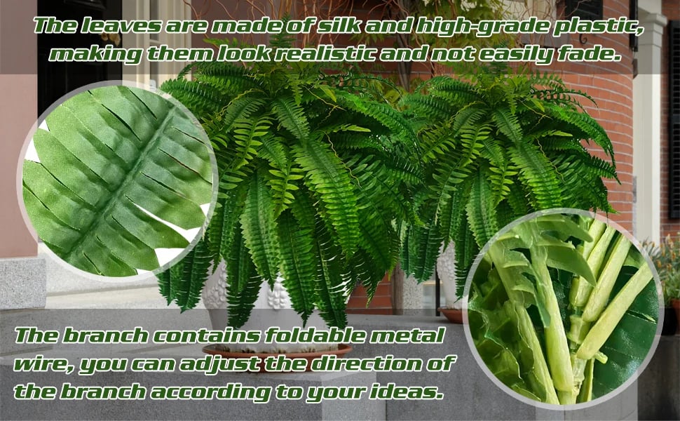 Outdoor Artificial Boston Fern Plant with UV Shield