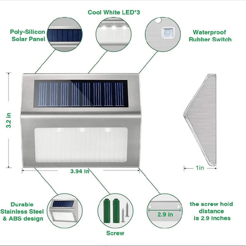 Eco Friendly Outdoor Solar Step Lights