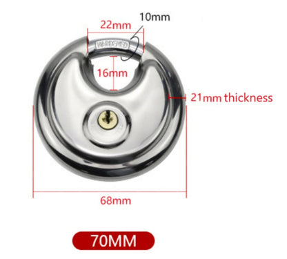 Secure Strong Stainless Steel Round Padlock - Fesara