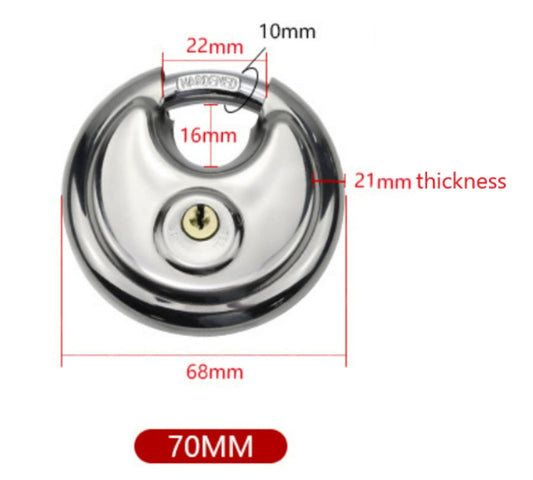 Secure Strong Stainless Steel Round Padlock - Fesara