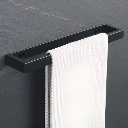 Sleek Black Metal Towel Holder
