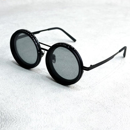 Versatile Round Sunglasses - Adjustable Shade - Slim Metal Frame