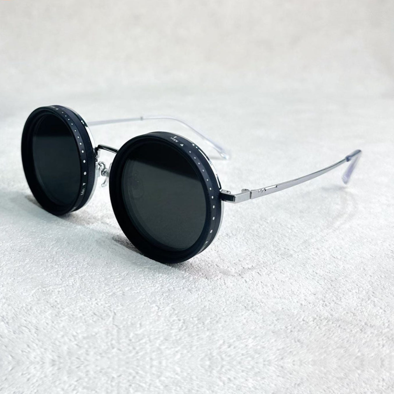 Versatile Round Sunglasses - Adjustable Shade - Slim Metal Frame