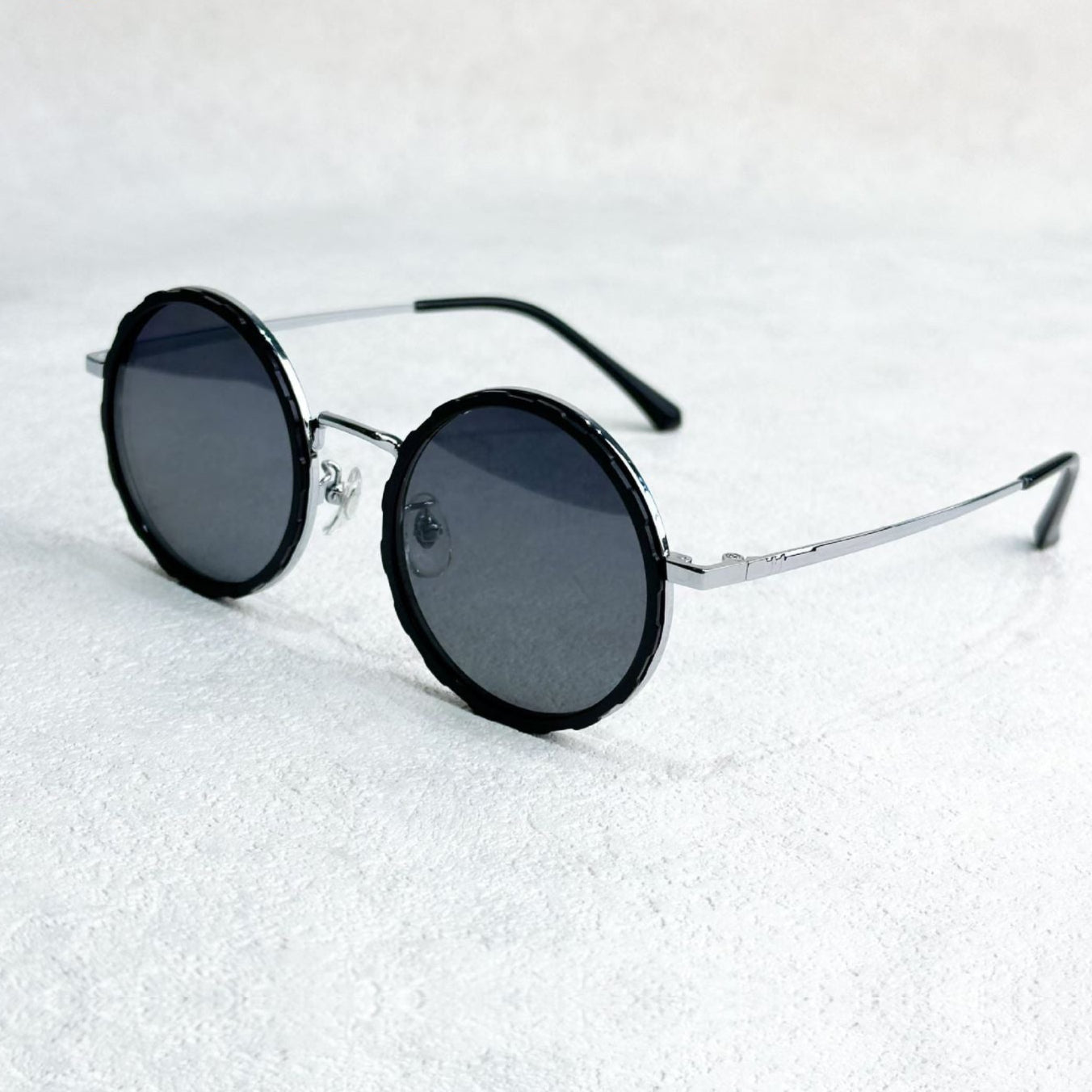 Versatile Round Sunglasses - Adjustable Shade - Slim Metal Frame