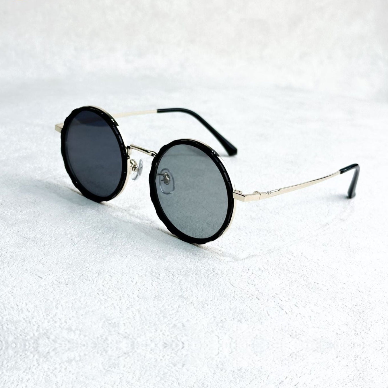 Versatile Round Sunglasses - Adjustable Shade - Slim Metal Frame