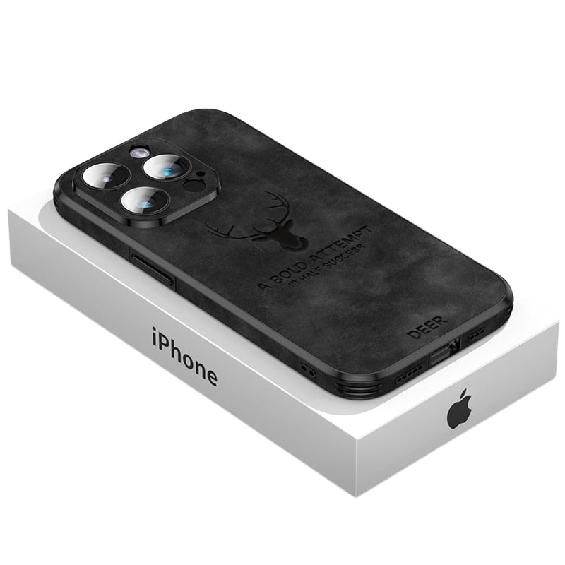 Premium Leather iPhone Cover with Shockproof Design