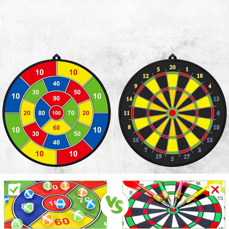 Fun Dartboard Set with Bright Colored Darts