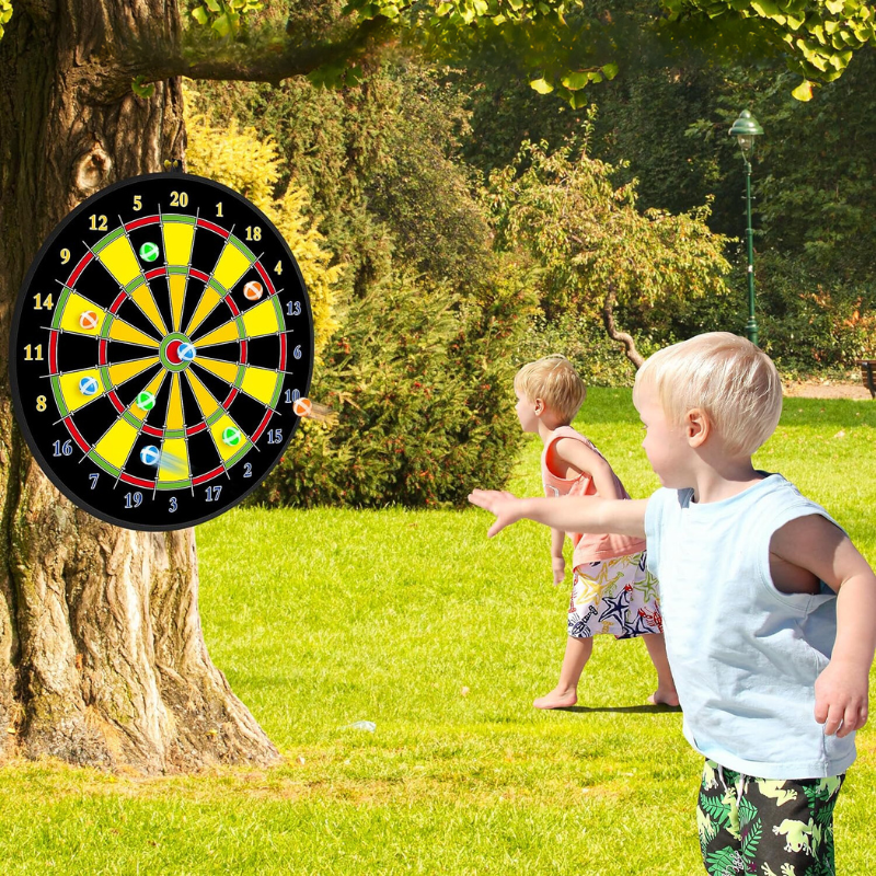 Fun Dartboard Set with Bright Colored Darts