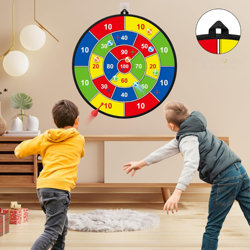 Fun Dartboard Set with Bright Colored Darts