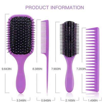 Gentle 4-piece Hair Brush Detangling Kit
